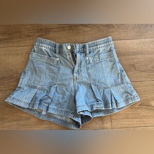We The Free Jean Shorts With Ruffle Bottom: Size Small